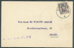 15c. Petit Sceau Surch. V Obl. Sc BRUGGE 4 Sur Carte Du11-2-1945 Vers Brugge  - 22171 - 1935-1949 Small Seal Of The State