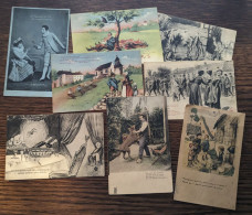 Lot De 8 Cartes Postales Anciennes Avec Légendes - Humour - Ohne Zuordnung