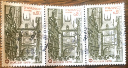 France 1976 : Timbre 1875 En Triplette Oblitérée (Rouen) - Gebraucht