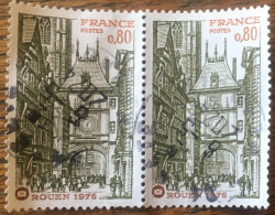 France 1976 : Timbre 1875 En Paire Oblitérée (Rouen) - Gebraucht