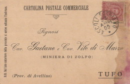 Italy. A213. Ascoli Satriano. 1900. Annullo Grande Cerchio ASCOLI SATRIANO,  Su Cartolina Postale Commerciale - Marcofilía