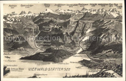 11496937 Luzern LU Gebietskarte Vierwaldstaettersee Alpenpanorama Vogelperspekti - Altri & Non Classificati