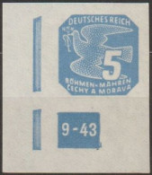 038/ Pof. NV 11, Corner Stamp, Broken Frame, Plate Number 9-43 - Neufs