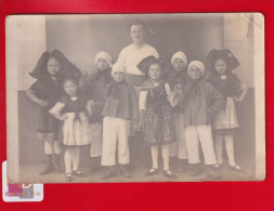 Alsace Alsatique Carte Photo Maitre De Danse Enfants Couple Danseurs Costume Folklorique - Alsace