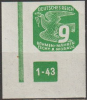 045/ Pof. NV 13, Corner Stamp, Unbroken Frame, Plate Number 1-43 - Neufs