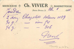 22* ST BRIEUC Correspondance Mercerie « vivier »      RL02,0199 - Saint-Brieuc