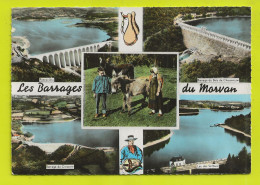 58 Les Barrages Du MORVAN Multivues Et âne Pannecière Chaumeçon Crescent Et Le Lac Des Settons En 1966 Combier - Montsauche Les Settons