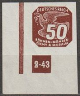 052/ Pof. NV 17, Corner Stamp, Unbroken Frame, Plate Number 2-43 - Neufs