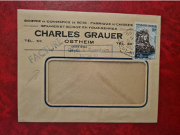 LETTRE OSTHEIM SCIERIE GRAUER DEPOT A KOGENHEIM GRUMES ET SCIAGE 1958 - Other & Unclassified