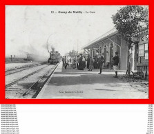 CPA (10) MAILLY-le-CAMP.  La Gare, Animé, Locomotive. Pub Chocolat Menier...S1496 - Mailly-le-Camp