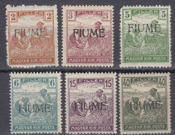 FIUME - 1919 - Lotto Di 6 Valori Nuovi MNH: Yvert 4/7, 9 E 13. - Fiume