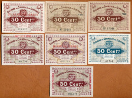 1914-18 // C.D.C. // LIBOURNE (Gironde 33) // 14 Billets // Série - Date - Valeurs Différentes - Chambre De Commerce