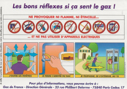 Autocollant Les Bons Reflexes Si ça Sent Le Gaz (Gaz De France) - Autocollants