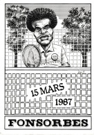 CPM (31) FONSORBES 1987 2° Bourse Salon Collection Sport Jeu Tennis Jannick NOAH Tennisman Illustrateur B. VEYRI - Beursen Voor Verzamellars