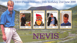 Nevis 2000 Prince William 4v M/s, Mint NH, History - Kings & Queens (Royalty) - Königshäuser, Adel