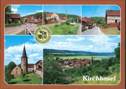 Uhlstädt-Kirchhasel Dorfplatz, OT Oberhasel, Teilansicht, Kirche, Übersicht 1990 - Sonstige & Ohne Zuordnung