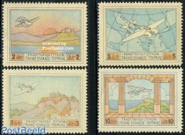 Greece 1926 Airmail 4v, Mint NH, History - Transport - Various - Europa Hang-on Issues - Aircraft & Aviation - Maps - Ongebruikt