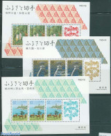 Japan 1992 Prefect Stamps 3 S/s, Mint NH, Nature - Various - Horses - Lighthouses & Safety At Sea - Ongebruikt