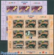 Yugoslavia 2002 Europa, Circus 2 M/ss, Mint NH, History - Nature - Performance Art - Europa (cept) - Cat Family - Circus - Unused Stamps