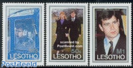 Lesotho 1986 Andrew & Sarah Wedding 3v, Mint NH, History - Kings & Queens (Royalty) - Königshäuser, Adel