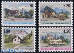 Liechtenstein 2001 Villages 4v, Mint NH, Religion - Churches, Temples, Mosques, Synagogues - Neufs