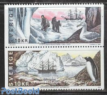 Sweden 2002 South Pole Expedition 2v, Mint NH, History - Nature - Science - Transport - Explorers - Birds - Penguins -.. - Nuevos