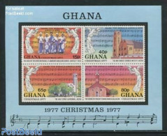 Ghana 1977 Christmas S/s, Mint NH, Performance Art - Religion - Music - Christmas - Música