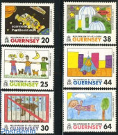 Guernsey 2000 Future On Stamps 6v, Mint NH, Nature - Transport - Cats - Dogs - Automobiles - Space Exploration - Art -.. - Automobili