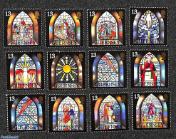Guernsey 1993 Christmas 12v (from M/s), Mint NH, Religion - Christmas - Art - Stained Glass And Windows - Kerstmis
