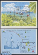 Dominica 1988 Int. Stamp Exhibitions 2 S/s, Mint NH, Transport - Philately - Ships And Boats - Boten