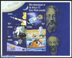 Guyana 1999 Moonlanding 30th Anniversary 6v M/s, Mint NH, Transport - Space Exploration - Guyane (1966-...)