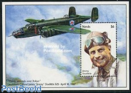 Nevis 1995 James Doolittle In W.W. II S/s, Mint NH, History - Transport - World War II - Aircraft & Aviation - Guerre Mondiale (Seconde)