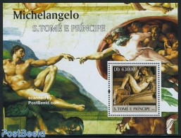 Sao Tome/Principe 2004 Michelangelo S/s, Mint NH, Art - Michelangelo - Paintings - Sculpture - Beeldhouwkunst