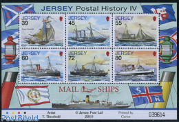 Jersey 2010 Mail Ships 6v M/s, Mint NH, Transport - Post - Ships And Boats - Correo Postal