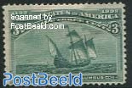 United States Of America 1893 3c, Stamp Out Of Set, Without Gum, Unused (hinged), Transport - Ships And Boats - Nuevos