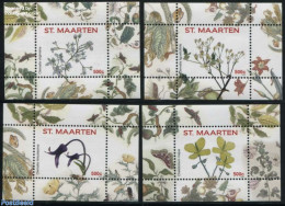 St. Maarten 2016 Flowers 4 S/s, Mint NH, Nature - Flowers & Plants - Sonstige & Ohne Zuordnung