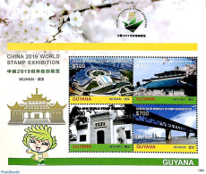 Guyana 2019 Wuhan Stamp Exposition 4v M/s, Mint NH, Philately - Art - Bridges And Tunnels - Puentes