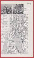 Plan Du Port De New York. Vue De La Statue De La Liberté, La Cinquième Avenue. Etats Unis. Larousse 1960. - Historische Documenten