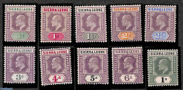 Sierra Leone 1903 King Edward VII, WM CA-Crown, 10v, Shortset, Unused (hinged) - Other & Unclassified