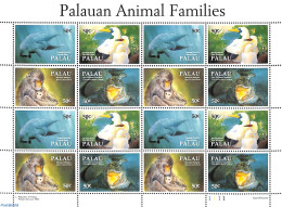 Palau 1993 Animals M/s, Mint NH, Nature - Animals (others & Mixed) - Birds - Crocodiles - Monkeys - Sea Mammals - Autres & Non Classés