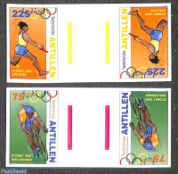 Netherlands Antilles 2000 Olympic Games 2, Gutterpairs, Imperforated, Mint NH, Sport - Cycling - Olympic Games - Ciclismo