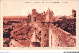 AGHP9-0585-11 - CARCASSONNE - La Cité - Ensemble Des Fortifications De La Porte D'aude Et La Tour De L'inquisition - Carcassonne