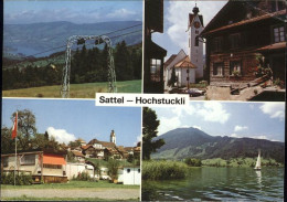 11466991 Sattel Schwyz Dorfpartie Kirche Camping Sessellift Aegerisee Hochstuckl - Sonstige & Ohne Zuordnung