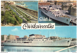 1963 CIVITAVECCHIA 69  NAVE CALABRIA  SALUTI DA ROMA - Civitavecchia