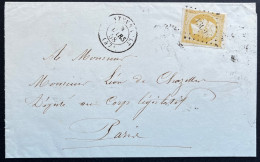N°13 10c BISTRE NAPOLEON / FONTREVAULT MAINE ET LOIRE POUR PARIS / 9 MARS 1858 / LSC / ARCHIVE DE CHAZELLES - 1849-1876: Klassik
