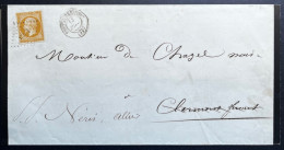 N°13 10c BISTRE NAPOLEON / FONTAINEBLEAU POUR PARIS / 14 JUIL 1857 / LSC / ARCHIVE DE CHAZELLES - 1849-1876: Période Classique