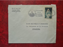 LETTRE FLAMME STRASBOURG SIEGE DU CONSEIL ENTETE SITECO 1967 - Otros & Sin Clasificación