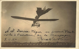 Aviation * Carte Photo * Avion Type Modèle ? * écrit à DUNCAN WAGNER Par Princesse ? Aérodrome De La Champagne Reims - Altri & Non Classificati