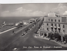 OSTIA LIDO-ROMA-PIAZZA DEI RAVENNATI E LUNGOMARE-CARTOLINA VERA FOTOGRAFIA- VIAGGIATA IL 13-9-1955 - Sonstige & Ohne Zuordnung