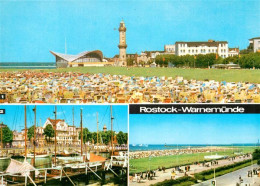 72996272 Rostock-Warnemuende Strand Mit Teepott Und Leuchtturm Am Alten Strom HO - Rostock